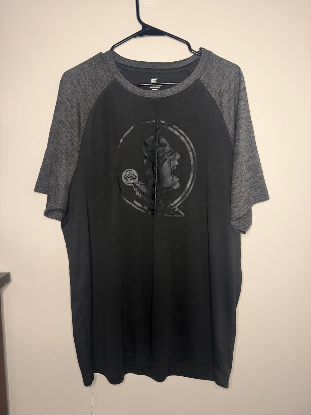 Colosseum Black with Gray Raglan Short Sleeve Graphic Tee